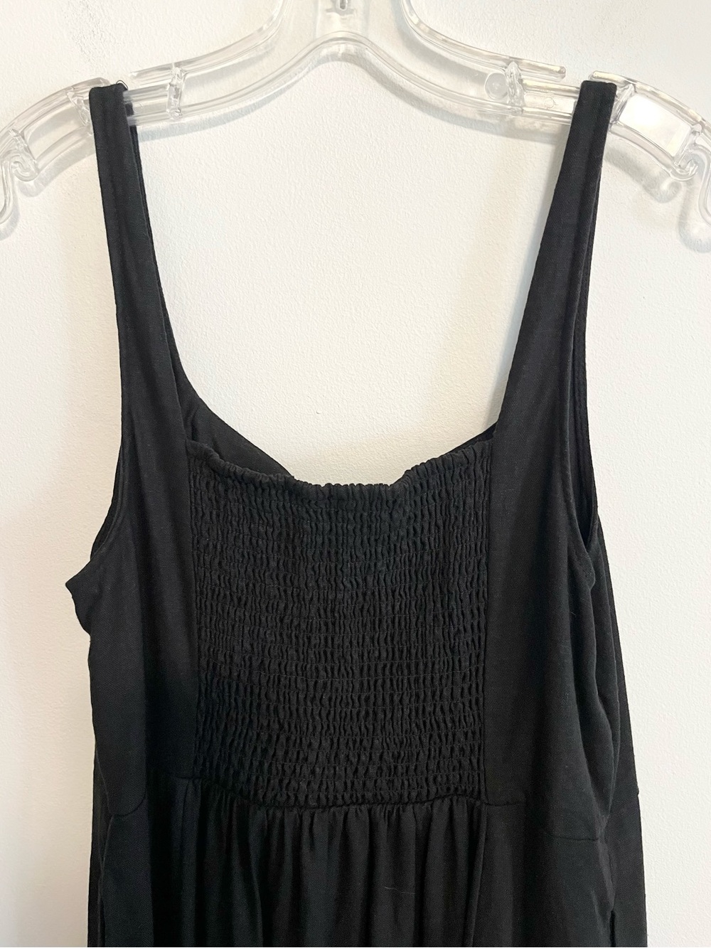 Old Navy Linen Blend Black Midi Length Sundress with Smocked Back Size Large - Picture 6 of 8